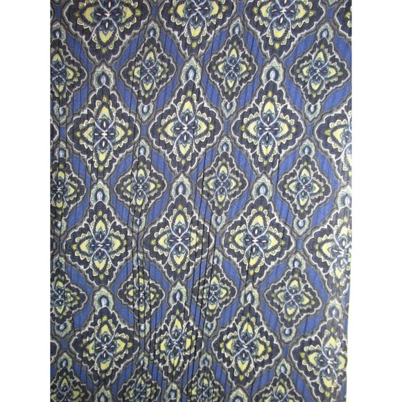 Apt 9 Women's Blue Geometric Print Pleated Semi Sheer Short Sleeve Blouse Size L - Picture 5 of 7